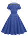1950er V-Ausschnitt Polka Dots Swing Kleid