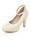 Aprikose VINTAGE ROUND HOHE ABSATZ SCHUHE
