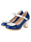 BLAU RETRO BOWKNOT HIGH HEELS SCHUHE