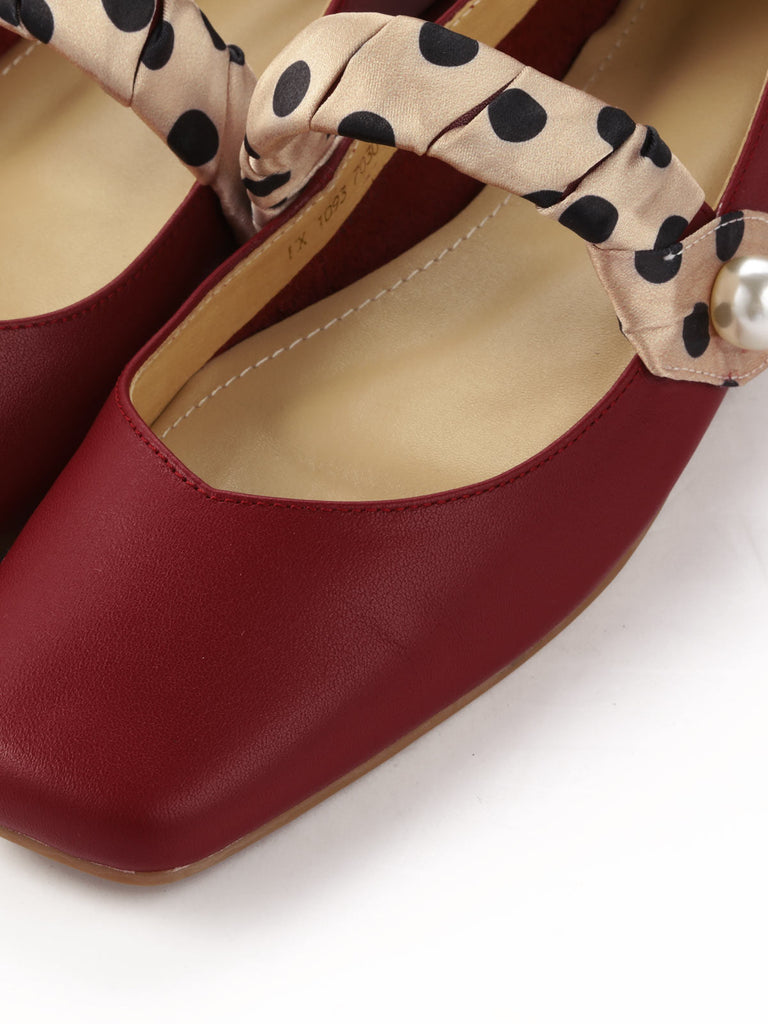 RETRO POLKA DOT LEDERSCHUHE MIT RIEMEN