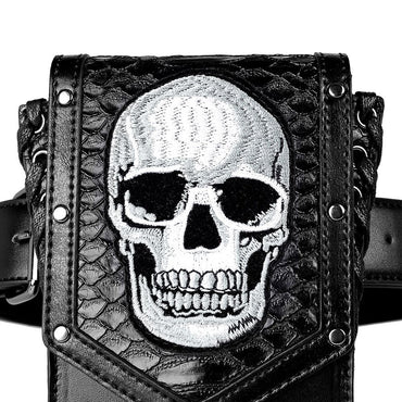 Schwarz Gothic Halloween Bestickt Schädel Tasche