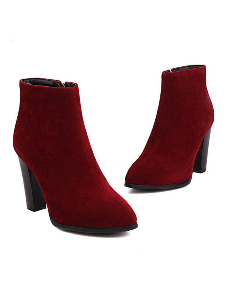 FLEECE EINFARBIG HOHEM ABSATZ STIEFEL