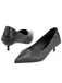 Schwarze spitze Slip On Kitten Heels Schuhe