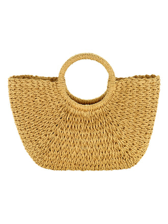 Handgewebte Halbmond Handtasche Aus Stroh