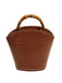 Vintage Karamell Leder Bambusgriff Bucket Bag