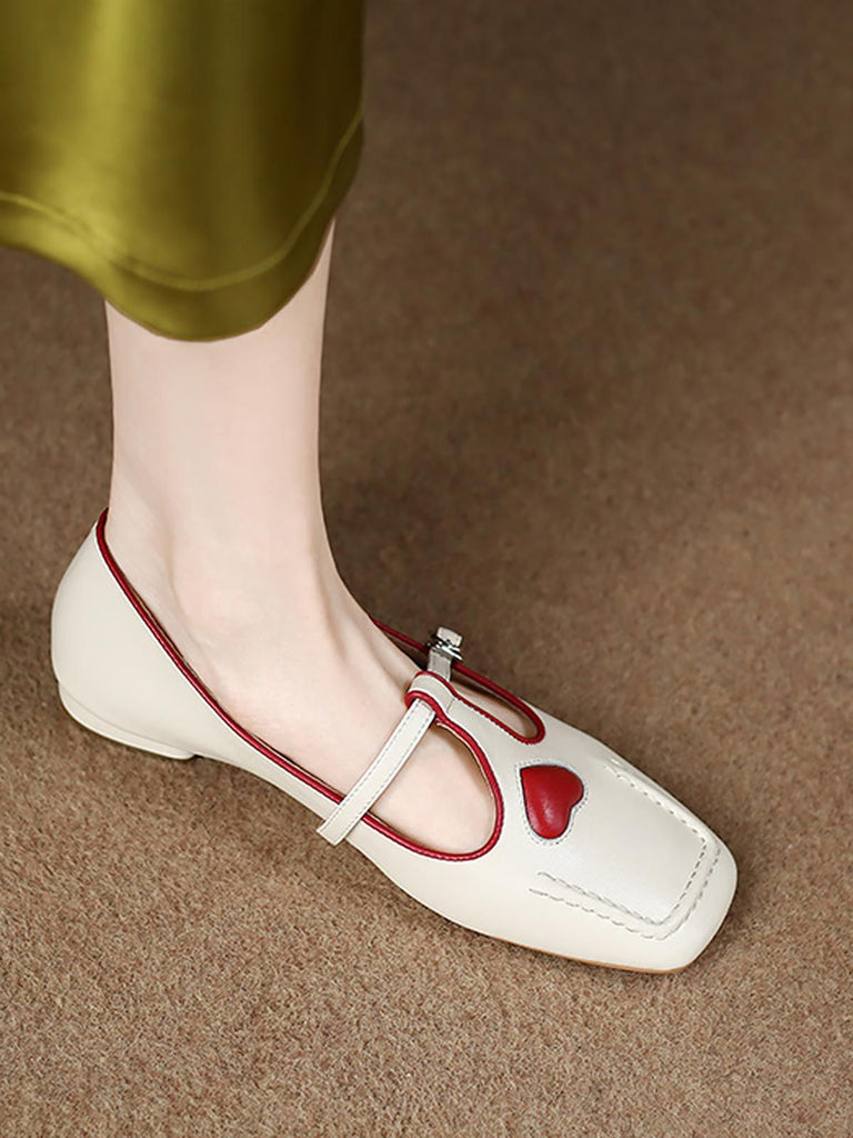 Retro Square Shallow Mouth Schuhe Mit Dickem Absatz