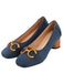 Blau & Orange Runde Zehe Chunky Heels Schuhe