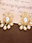 Weiße Perle Luxuriöse Strass Ohrringe