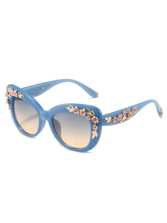 Florale Sonnenbrille Aus Kunststoff Mit Farbverlauf