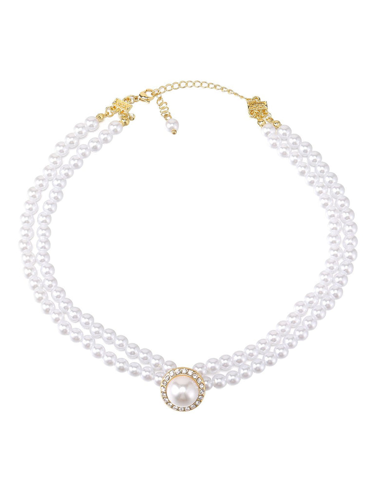Weiße Vintage Perlenkette