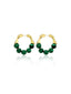 Vintage Gold & Grüne Perlen Ohrringe
