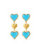 Blau & Gold Herz Ohrringe