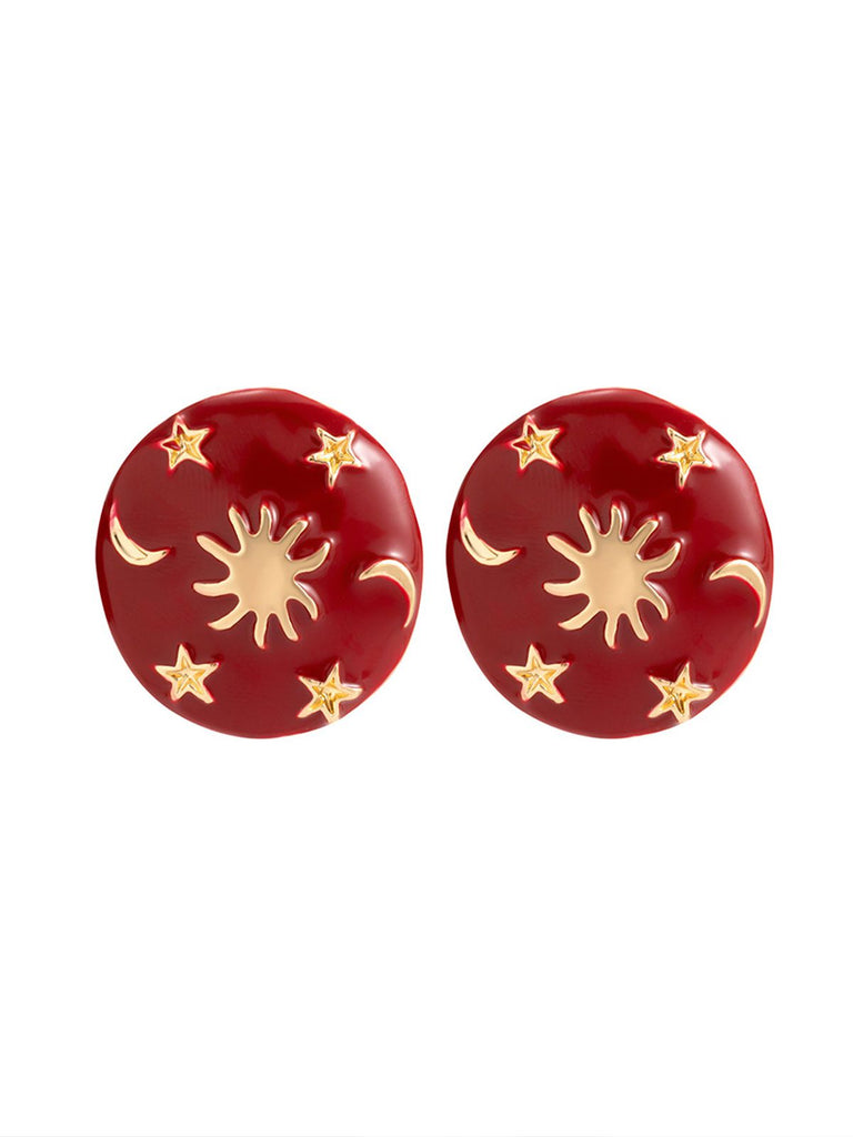 Vintage Christmas Party Round Earrings