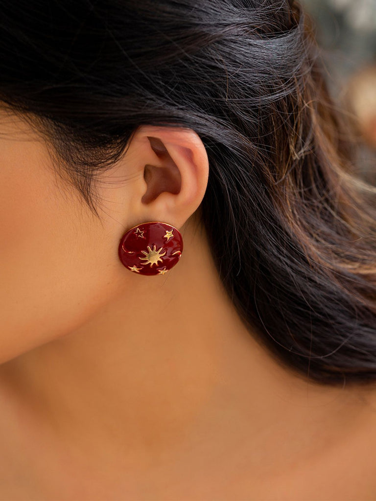 Vintage Christmas Party Round Earrings