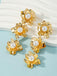 Gold Vintage Blumen Perlen Ohrringe