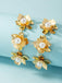 Gold Vintage Blumen Perlen Ohrringe