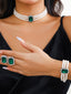 Edelstein Perlenkette & Armband & Ohrringe Set