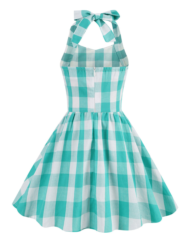 Kinder Party 1950s Plaid Halter Swing Mädchen Kleid