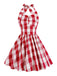 Kinder Party 1950s Plaid Halter Swing Mädchen Kleid