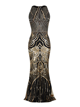 1920ER JAHRE PAILLETTEN RÜCKENFREI ABENDKLEID