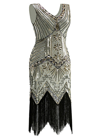 Champagner 1920ER PAILLETTEN GROß KLEID