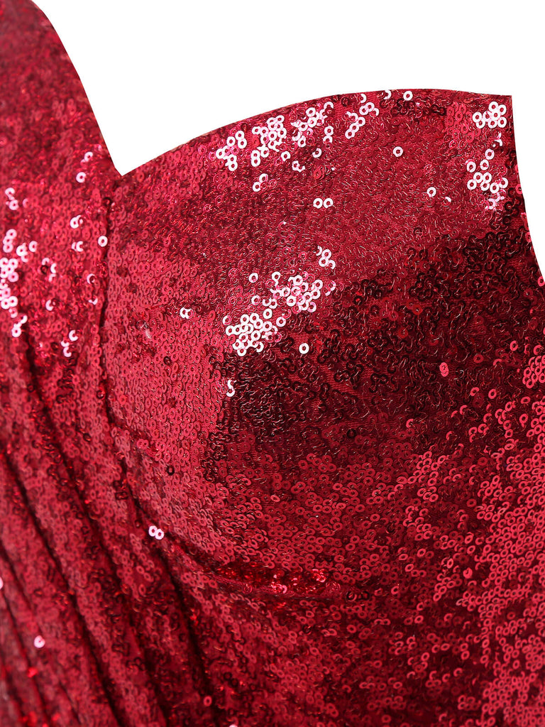 ROT VINTAGE  TRÄGERLOSE BRAUTJUNGFER LANGES KLEID