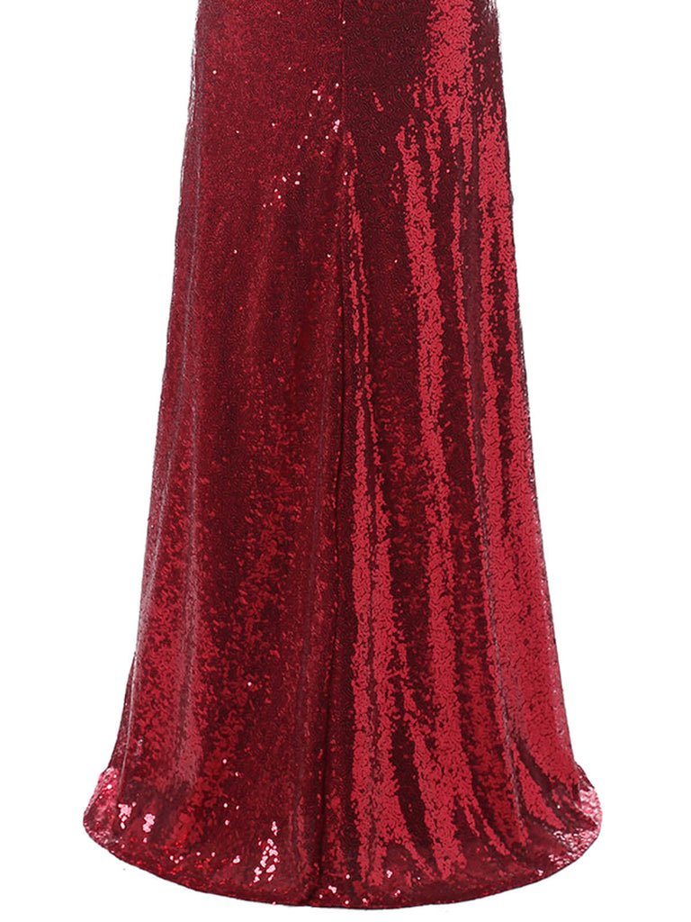 VINTAGE HOHE TAILLE PAILLETTEN PARTY ABENDKLEID