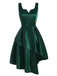 Dunkelgrünes 1950er Hi-Lo Swing Kleid