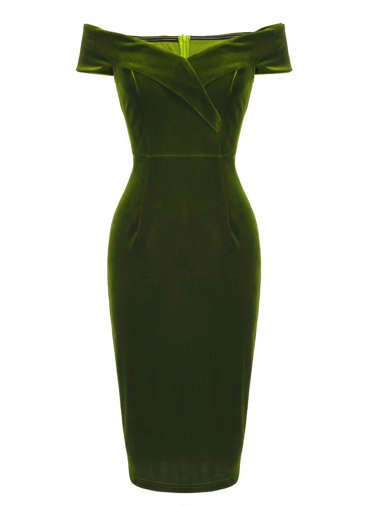 WEINROT SCHULTERFREI PENCIL KLEID