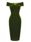 Grün 1960ER SCHULTERFREIES, FIGURBETONTES SAMTKLEID