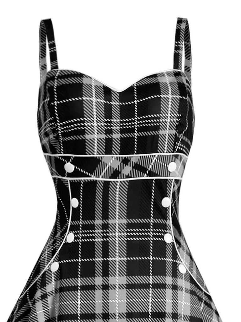 1950ER PLAID SPAGHETTI SWING VINTAGE KLEID