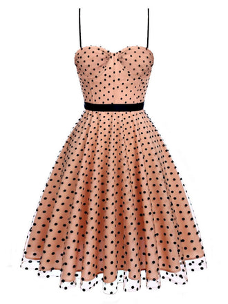 NACKT PLOKA DOT GÜRTEL SPAGHETTI SWING KLEID