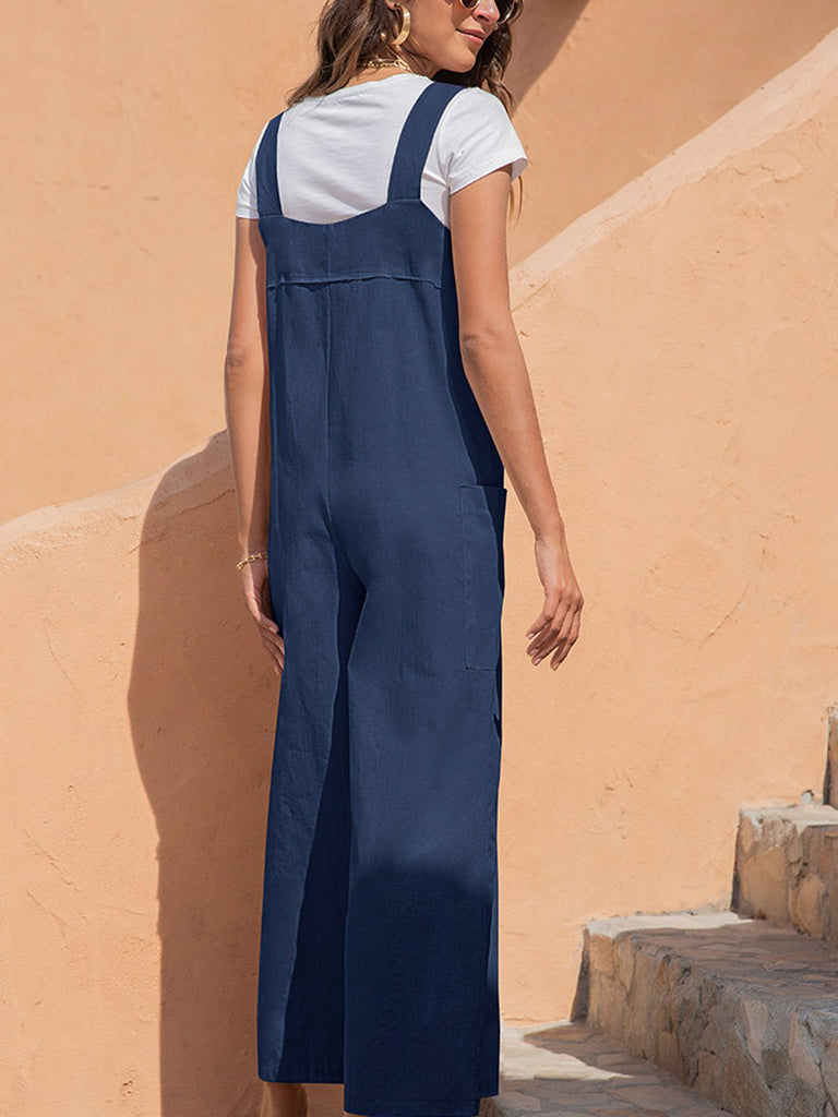 1950ER SOLID KNÖPFE TASCHEN JUMPSUIT