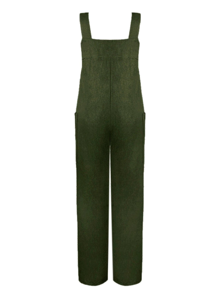 1950ER SOLID KNÖPFE TASCHEN JUMPSUIT