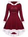 PELZIGES PATCHWORK EINFARBIGES SCHNÜRKLEID