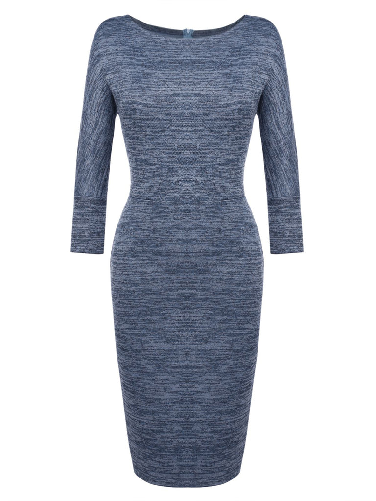 1960ER GRAU PENCIL KLEID MIT GÜRTEL