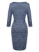 1960ER GRAU PENCIL KLEID MIT GÜRTEL