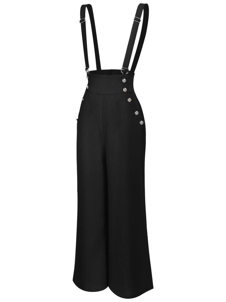 SCHWARZE HOSE MIT WEITEM BEIN UND HOHER TAILLE