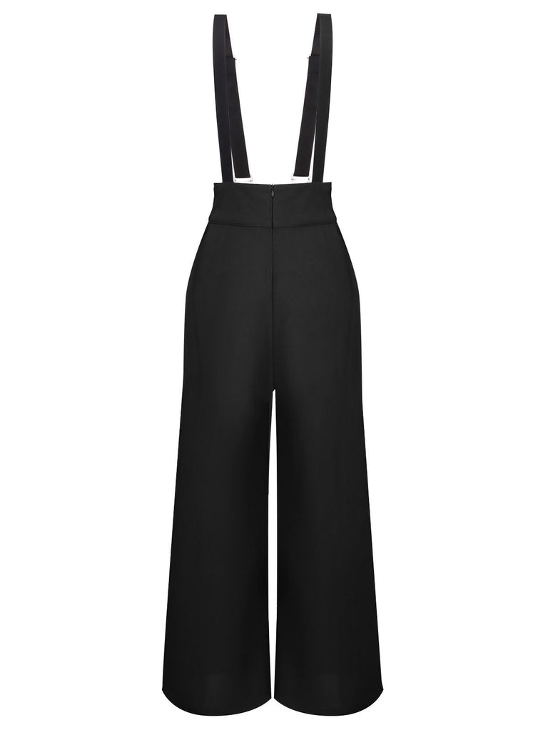 SCHWARZE HOSE MIT WEITEM BEIN UND HOHER TAILLE