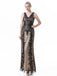 1920ER V-AUSSCHNITT PAILLETTEN SPITZEN PARTYKLEID