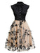 [Vorverkauf] [Plus Size] Schwarzes 1950er Schmetterling Patchwork Vintage Kleid