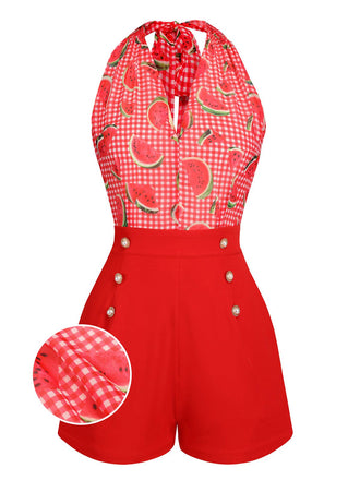 WASSERMELONE ROTER HALFTER PATCHWORK STRAMPLER