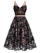 1950ER SCHWARZES SCHMETTERLINGS NETZNÄHTEN KLEID