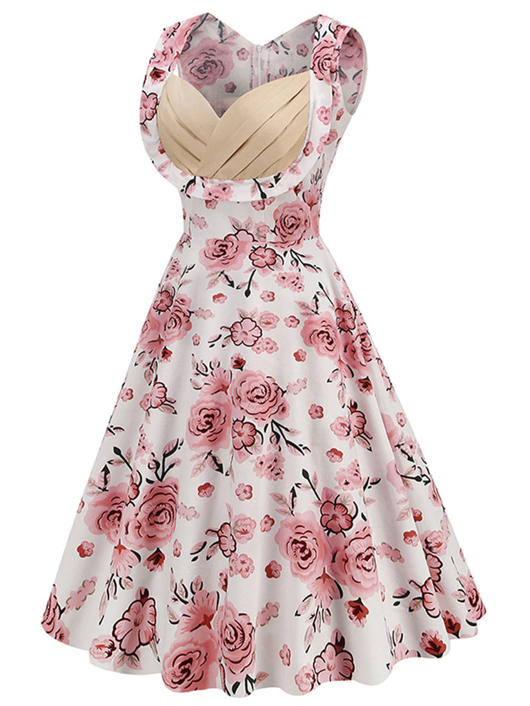 1950ER BLUMEN PATCHWORK SWING KLEID