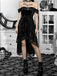 1950ER SCHWARZ SCHULTERFREIES SPITZEN SAMTKLEID