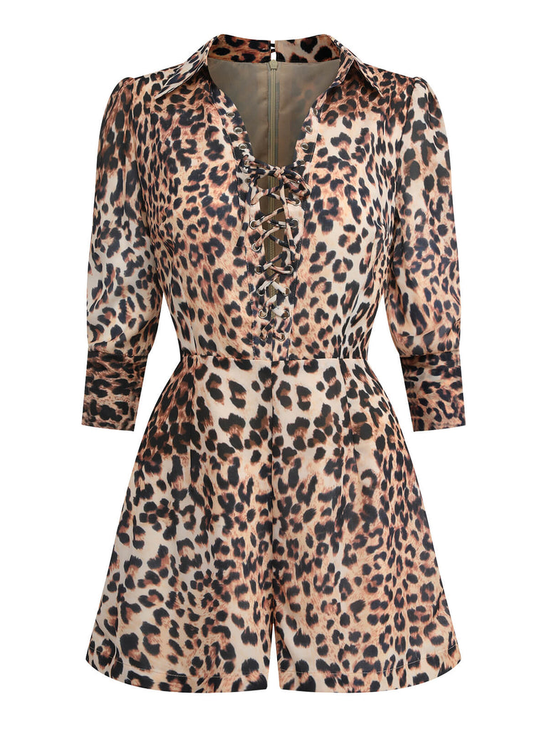 LEOPARD REVERS SCHNÜRUNG VINTAGE STRAMPLER