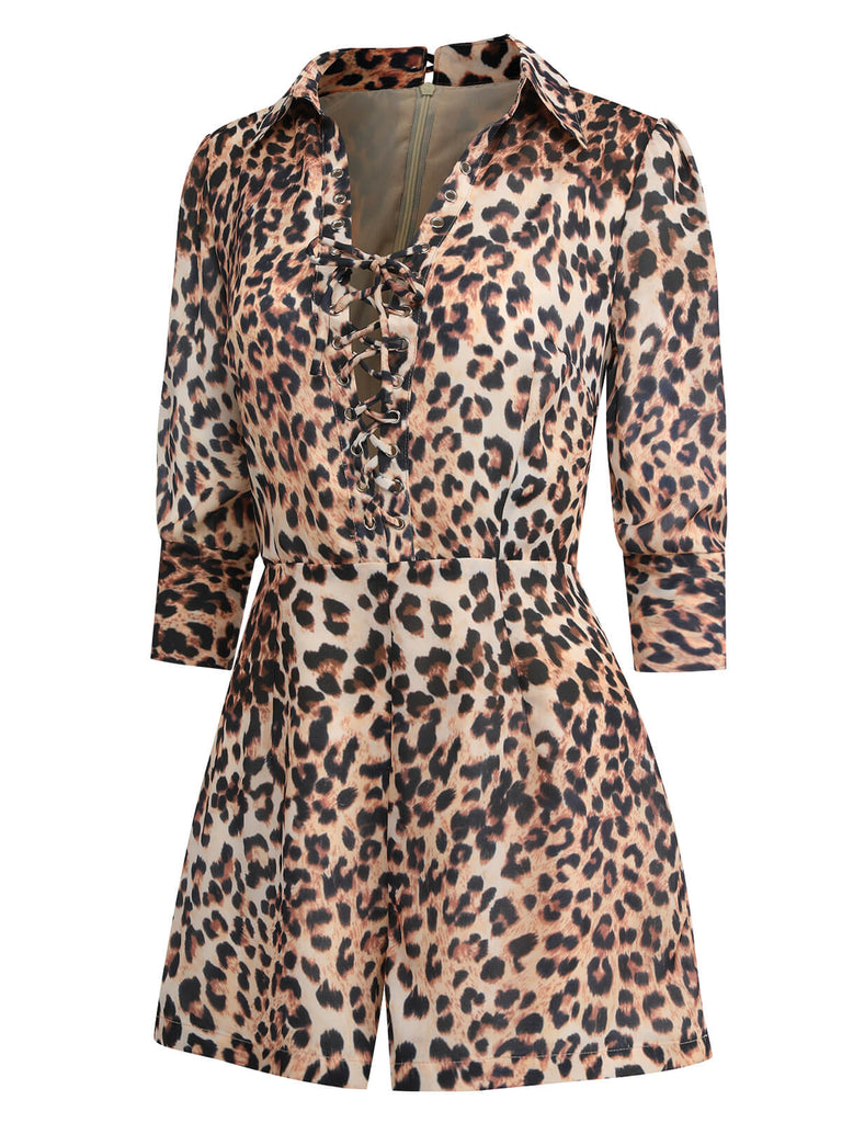 LEOPARD REVERS SCHNÜRUNG VINTAGE STRAMPLER