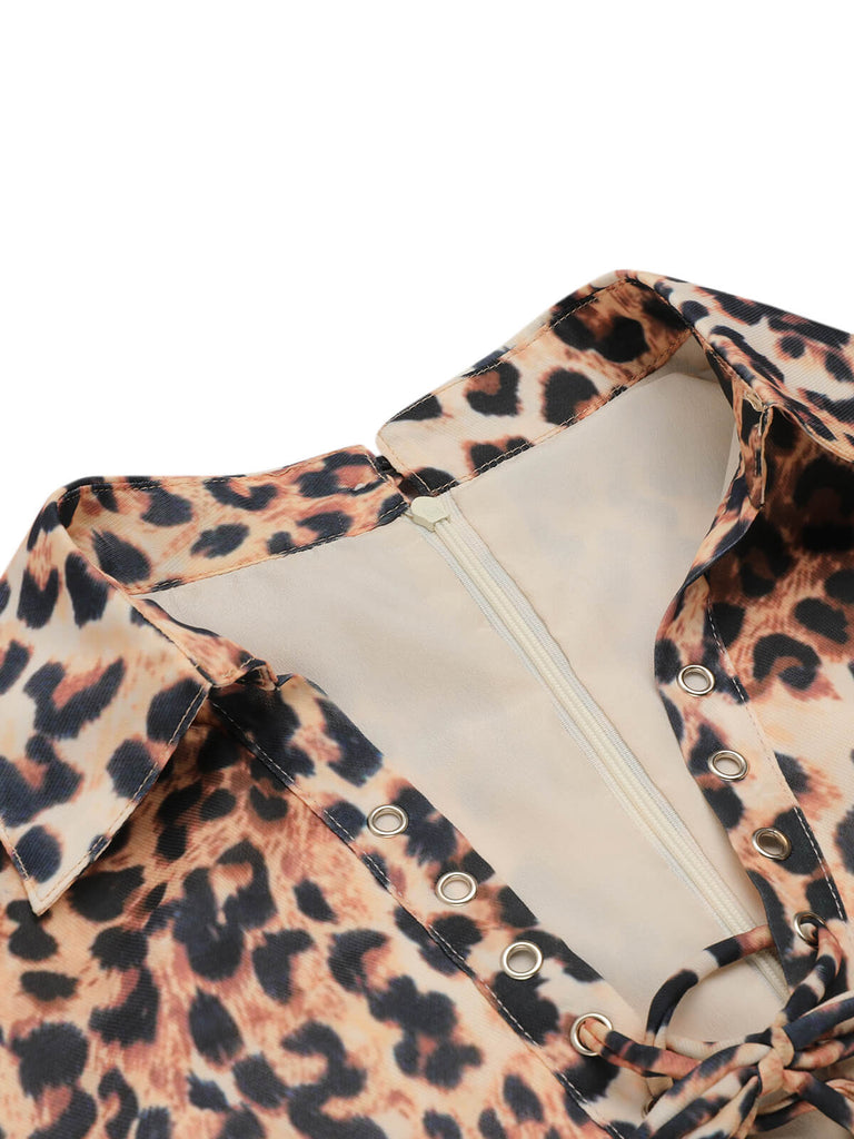 LEOPARD REVERS SCHNÜRUNG VINTAGE STRAMPLER
