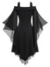 SCHWARZES SCHNÜRKLEID MIT Fledermausärmeln