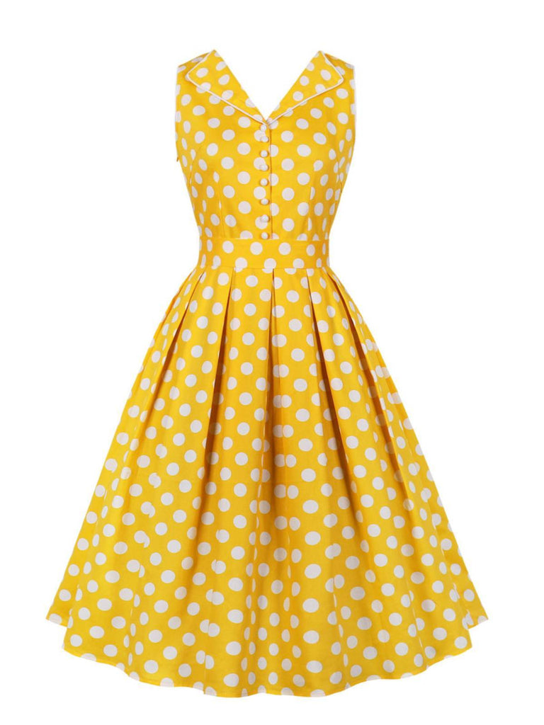 1950ER POLKA DOTS REVERS VINTAGE KLEID